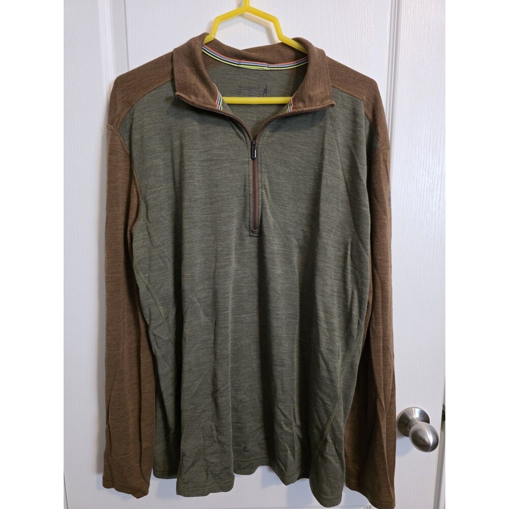 Smartwool Classic Thermal 100% Merino Wool 1/4 Zip Base Layer sz 2XL. (295)